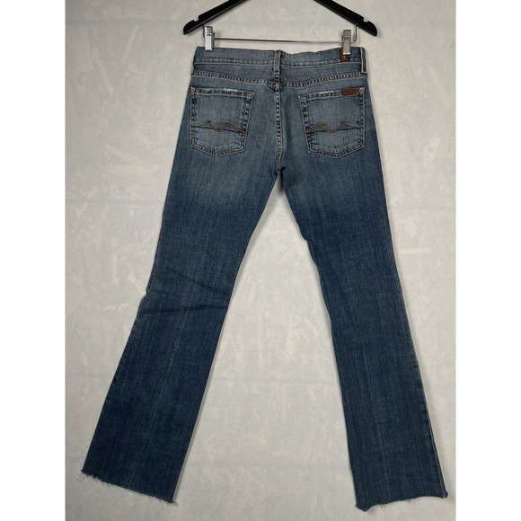 Seven 7 For All Mankind Bootcut Low Rise Jeans Women’s Size 28 Raw Hem​ - Picture 6 of 12